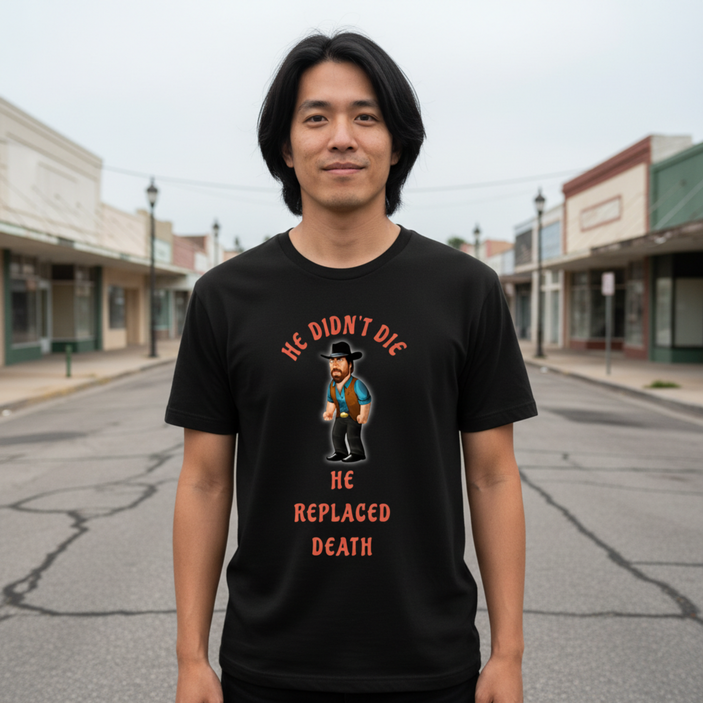 Chuck Norris beats death - Funny Adult humour shirt - Gag T shirt