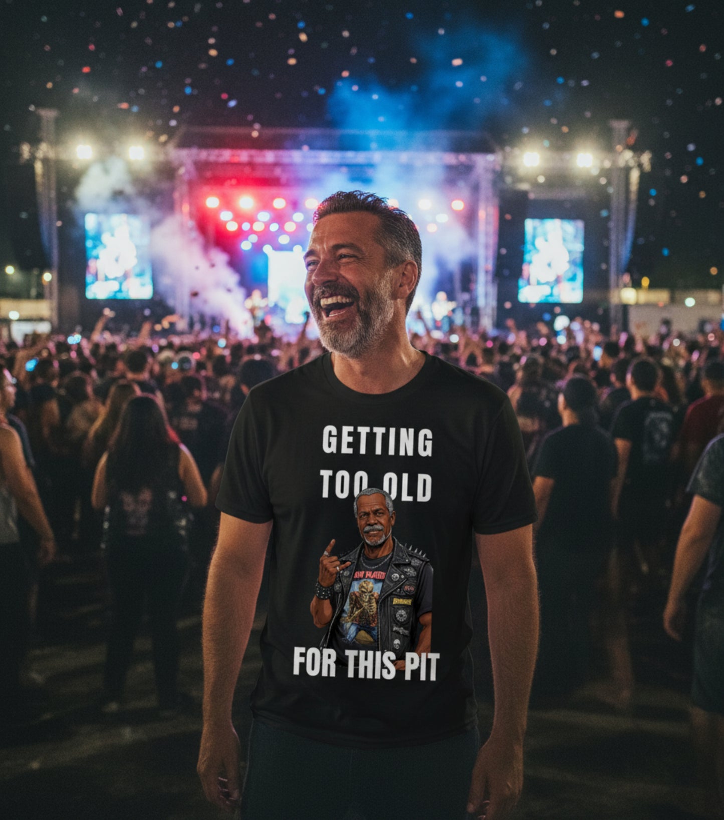 Graphic Tee — Vintage Biker Rocker Photo T-Shirt (Be This Guy)