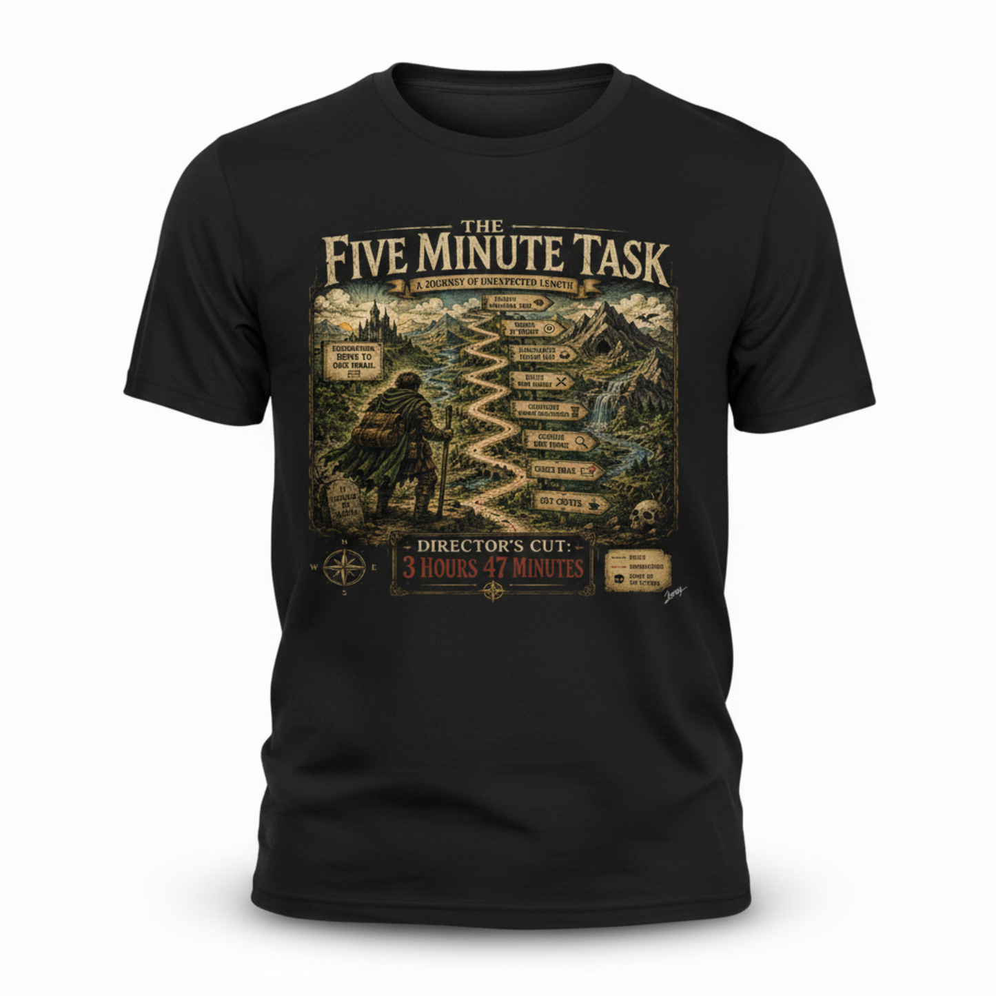 The Five Minute Task funny ADHD T shirt — Neurodivergent T shit