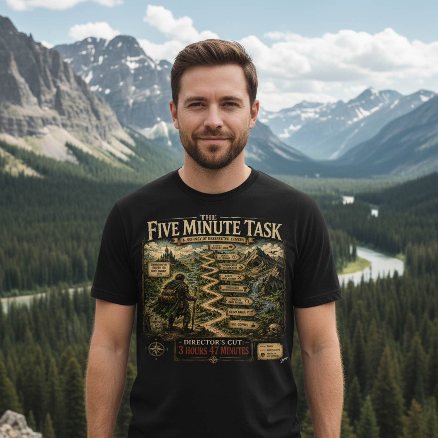 The Five Minute Task funny ADHD T shirt — Neurodivergent T shit