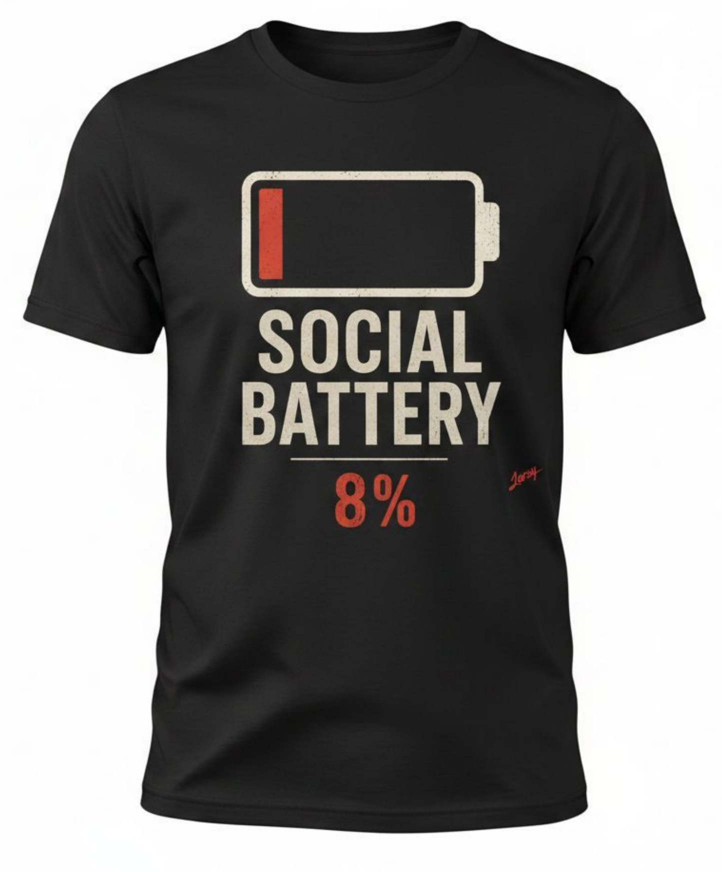Social Battery 8%  Funny Neurodivergent T-Shirt — Introvert - Funny Graphic Tee