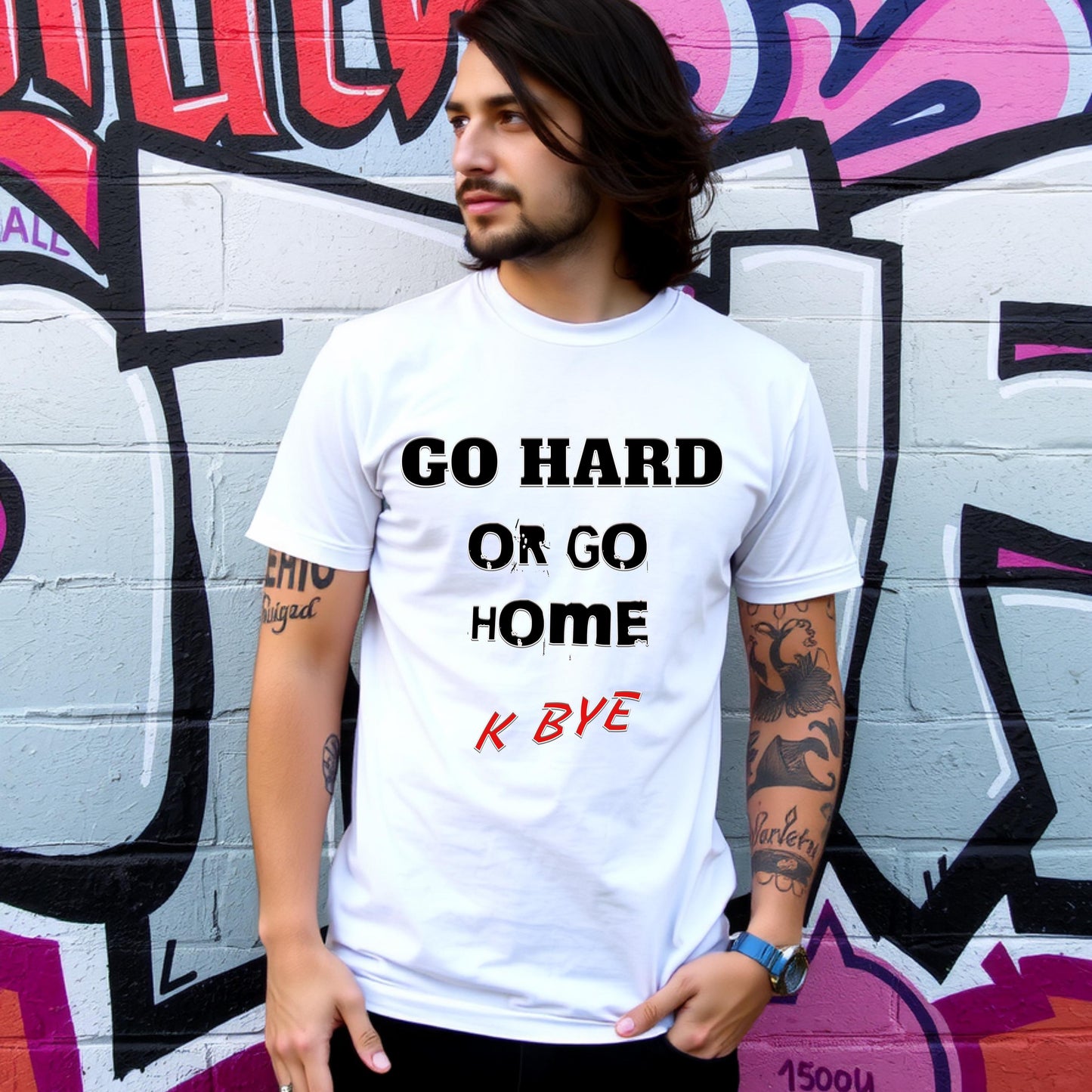 Go Hard Or Go Home – Sarcastic Slogan T-Shirt, Deadpan Humor Tee