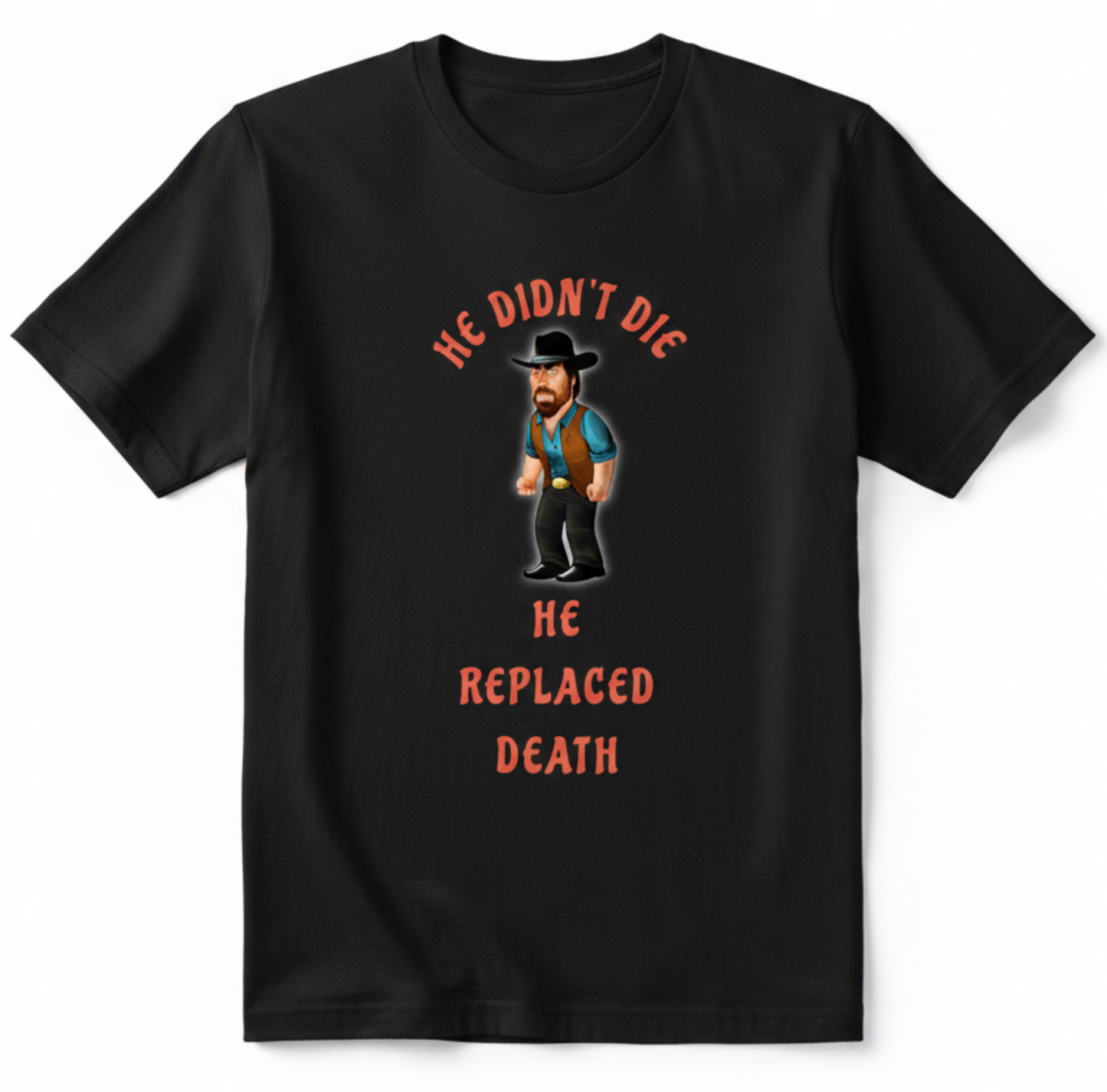Chuck Norris beats death - Funny Adult humour shirt - Gag T shirt