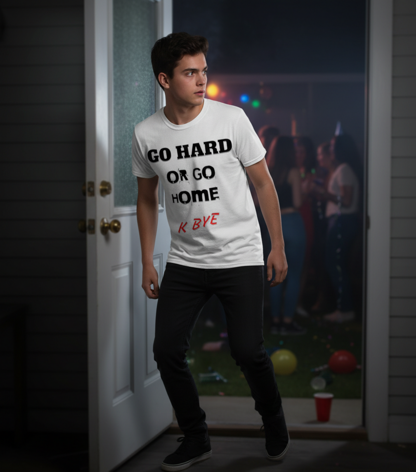 Go Hard Or Go Home – Sarcastic Slogan T-Shirt, Deadpan Humor Tee