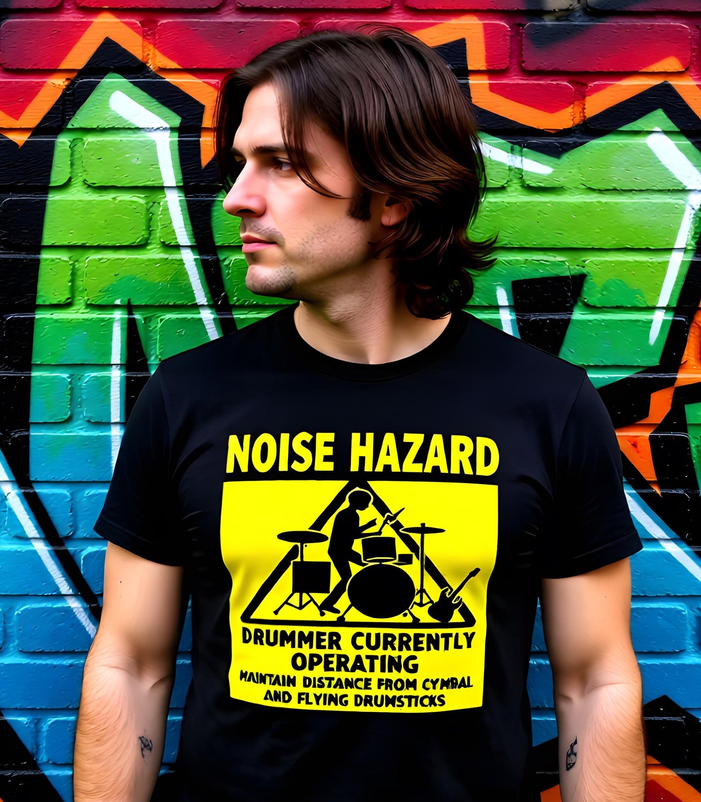 Noise Hazard Drummer, Band humour, Drummer jokes, Gig shirt, Rockstar
